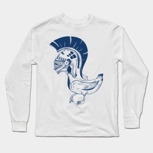 Mallard Duck Wearing Spartan Helmet Long Sleeve T-Shirt